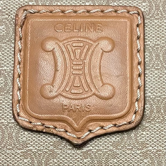Celine Authentic Vintage Tan and Brown Bag with Leather Handles and Accents - Picture 6 of 16